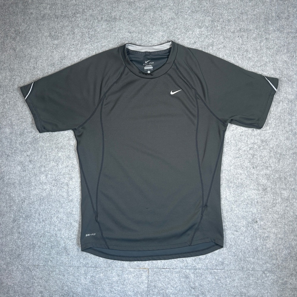 Nike Shirt‎ Mens Small Gray Dri-Fit Short Sleeve Athletic Running Training Tee
